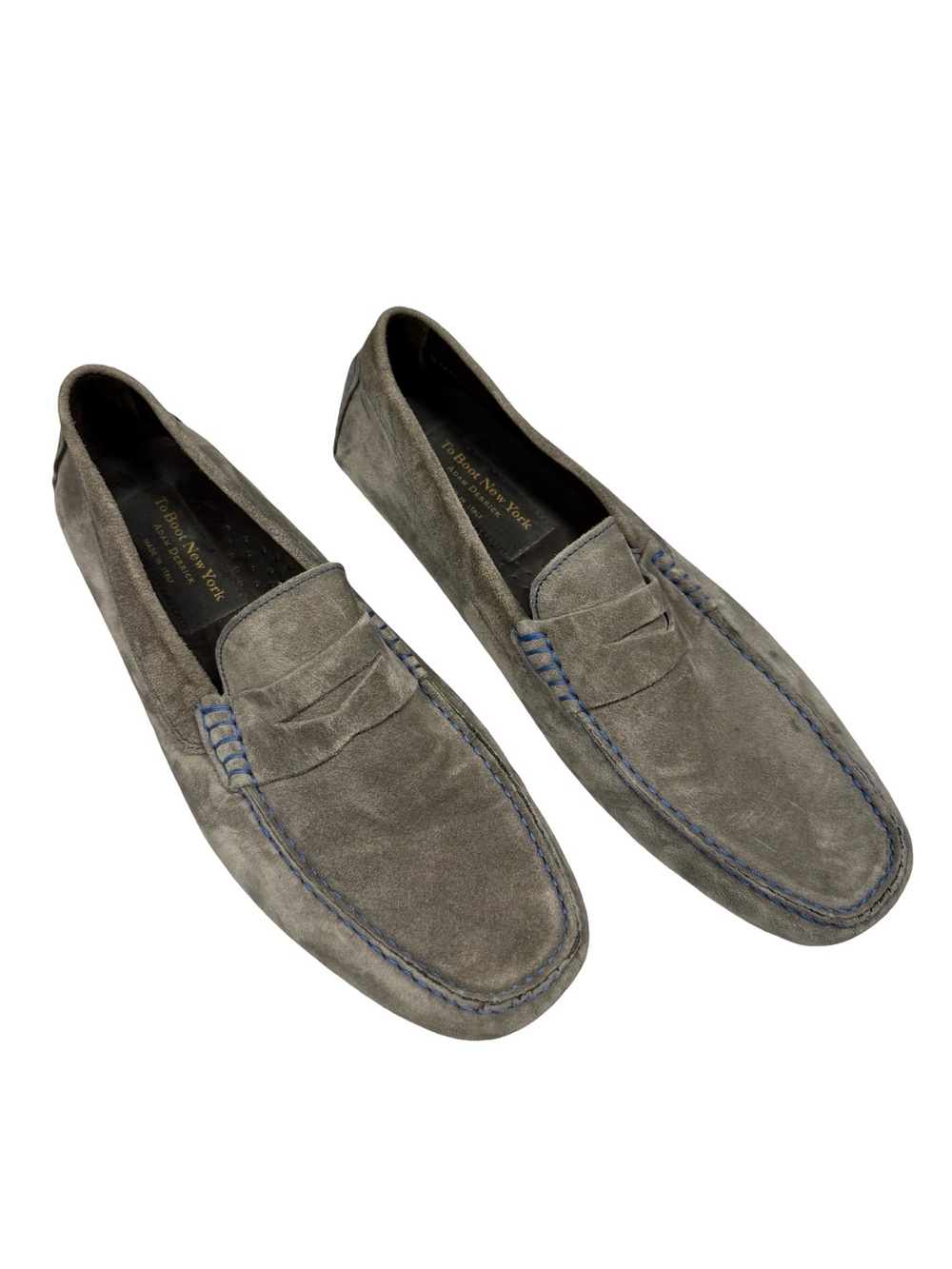 To Boot New York Adam Derrick Mens 10 Gray Suede Penny Driver Loafers Italy
